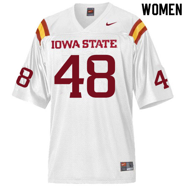 Women #48 Benjamin Dunkleberger Iowa State Cyclones College Football Jerseys Sale-White